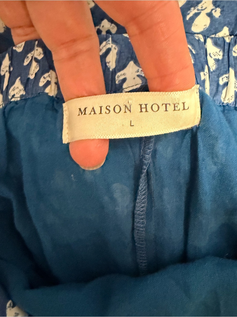 MAISON HOTEL Blue & White Flower Maxi Skirt size Large - Picture 4 of 6